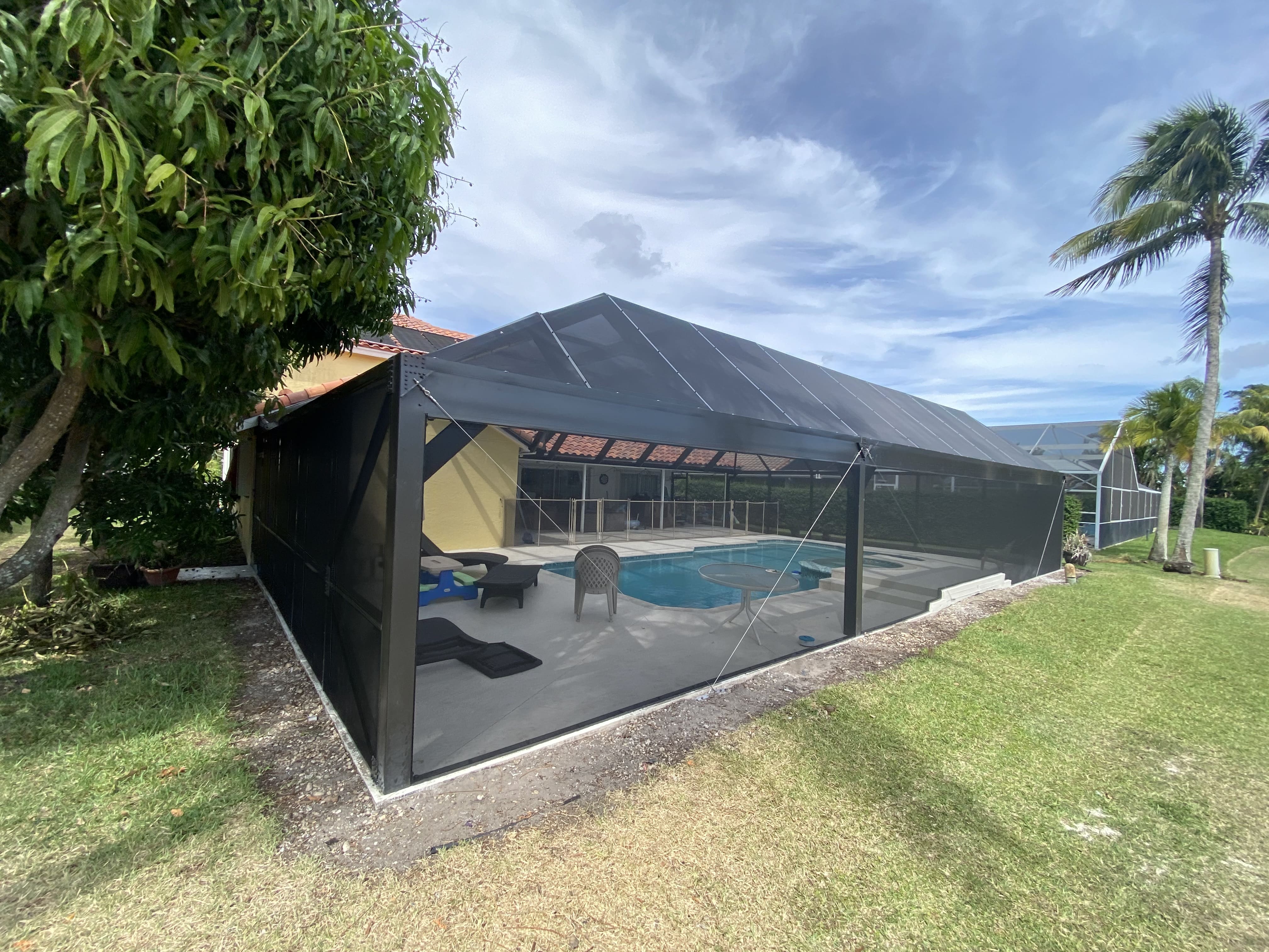 Pool screen replacement and re-screening (replace).
